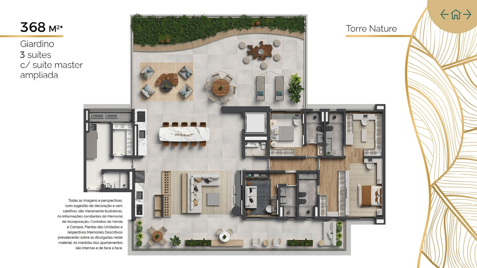 360m² - Duplex 3 suítes | Pavimento superior Biotique Ibirapuera